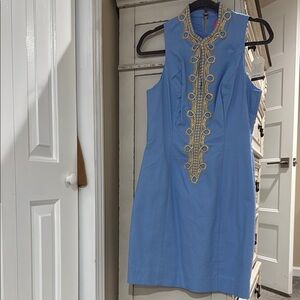 Elegant Blue Sleeveless Dress